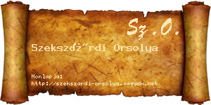 Szekszárdi Orsolya névjegykártya