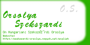 orsolya szekszardi business card